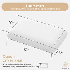 Cool Gel Memory Foam Pillows, Orthopedic Pillows, Queen Size - 22 X 14 X 4.5 Inches | Pillows For Neck Pain Relief, Without Cover, Neck Support, Cooling, Adjustable - Pack Of 2