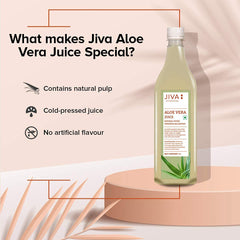 Jiva Aloe Vera Juice Cold Pressed Juice Boosts Immunity, Improves Digestion, Detoxifies The Body, Promotes Healthy Skin & Hair | No Artificial Flavour & Sugar 1 Litre 2.2lbs