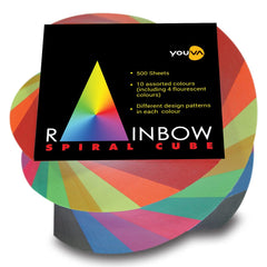 Rainbow Spiral Cube - For Students & Office Use | Note Pad | 8.7 Cm X 8.7 Cm | 500 Sheets