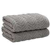 Stamio Cotton Hand Towels 400 Gsm | Home & Kitchen Use, Gym, Wash Basin, Sports | Soft, Absorbent, Quick Dry, Full Large Size (Set Of 2)- Grey