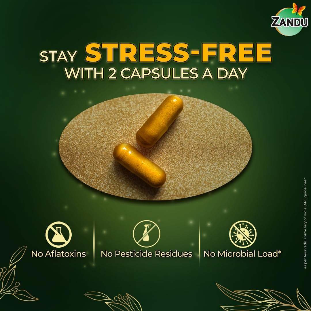 Zandu Ashwagandha Gold Plus Made With Gold, Ashwagandha, Safed Musli, Shilajit & Other Ayurvedic Ingredients, Helps To Boost Stamina, Strengthens Immunity | 60 Capsules 100gm 0.2lbs Zandu Ashwagandha Gold Plus Made With Gold, Ashwagandha, Safed Musli, Shilajit & Other Ayurvedic Ingredients, Helps To Boost Stamina, Strengthens Immunity | 60 Capsules 100gm 0.2lbs