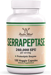 Serrapeptase 240,000 Spu Max Potency Proteolytic Enzyme For Sinus, Respiratory And Joint Health, Non - Gmo, Gluten Free | 120 Veggie Capsules, 200gm 0.4lbs