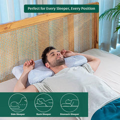Butterfly Cervical Pillow For Neck & Shoulder Pain Relief - Orthopedic Pillow | Butterfly Pillow Memory Foam For Back & Side Sleeper | Dual Height Ergonomic Neck Support, Adjustable Pillow