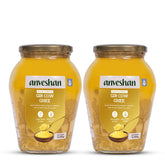 Natural Premium Bilona-Churned Gir Cow Ghee By Anveshan | High In Vitamins A, D & Healthy Bilona Method Desi Ghee | 2 Litre (1 Litr * 2) 67.6 Ounce | Jar Pack