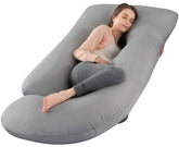 Pregnancy Pillows For Sleeping, Full Body Maternity Pillow With Cooling Cover, Grey Color | For Back, Belly, Hips, Legs Support | For Pregnant Women, Pregnancy Pillow, Removable Cover