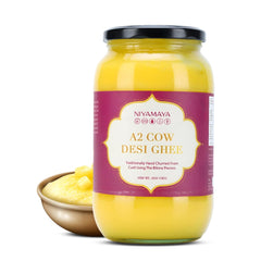 Natural A2 Desi Cow Ghee By Niyamaya | Perfect Aroma & Danedar Cultured Desi Cow Ghee For Digestive Health | (1 Litr) 33.8 Ounce | Jar Pack