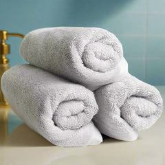 Heelium Bamboo Hand Towel 800 Gsm | Ultra Absorbent & Anti-Bacterial 3x Softer Than Cotton Towels | Pack Of 3 - Light Grey