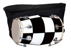 Wooden Musical Instrument Baby Dholak Drum Nuts & Bolt With Cover - Black & White | Perfectly Symmetric Round Dholak - Mini Dholak For Festival, Wedding, Satsang | Very Easy To Tune