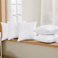 Microfiber Cushion Pillow, Durable Sofa Pillow For Home Décor, White - 16 X 16 Inch | Sofa Cushions, Throw Pillow, Lightweight, Easy To Maintain, Soft Cushion Filler - Set Of 5