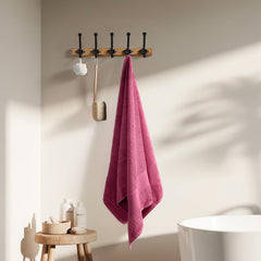 Haus & Kinder Harmony Combed Large Size Bathing Towels 500 Gsm | 100% Cotton Towel For Men, Women, Gym Towels, Spa Towel, Almond & Mulberry | Pack Of 2
