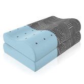 Contour Memory Foam Pillow, Orthopedic Pillow For Sleeping, Grey - 23 X 14 X 4.5 Inch | Cervical Pillow For Neck & Shoulder Support, Improves Posture & Spinal Alignment - Set Of 2