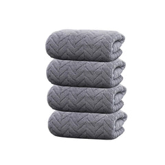 Housse Microfiber Nova Coral Fleece Face Towel 600 Gsm | Ultra Soft Super Absorbent Towels For Gym, Yoga & Beach (Grey) - Pack Of 4