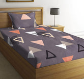 Printed Single Bedsheets With 1 King Size Pillow Cover - 60 X 90 Inches, Multicolor | Super Soft Premium Brushed Glace Cotton Bedsheet