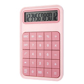 EooCoo Desktop Calculator, 12 Digit Display Large Display Battery LCD Display Office Calculator - Pink