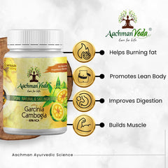Aachman Veda Garcinia Cambogia With 60% Hca For Men & Women, Natural Extract Formulation & Support Metabolism, Help To Prevent Easy Formation Of Fats | 60 Capsules 100gm 0.2lbs