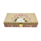 Gold Plated Velvet Touch Mgi Floral Decorative Box, Wedding Fancy Shagun Cash Box, Jewellery Box, Money Box, Gaddi Box, Colour - Multicolour, Pack Of 2