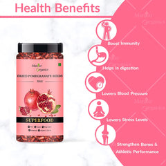 Manhar Organics Dried Pomegranate Seeds - Anar Dana Tangy & Sweet, Perfect For Cooking, Snacking & Garnishing, Rich In Antioxidants | 125gm 0.2lbs