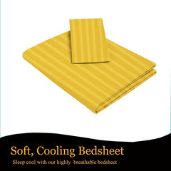 1 Single Bedsheet With 1 Pillow Cover - 60 X 90 Inches, Yellow | Durable & Long-Lasting | Naturally Soft, Breathable, & Skin-Friendly