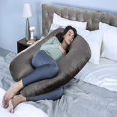 Pregnancy & Nursing Pillow Combo, U Shape Maternity Pillow, Charcoal Grey | For Pregnancy Sleeping, 5 In 1 Multipurpose Use, Nursing Pillow | For Breastfeeding With Cotton Removable Cover