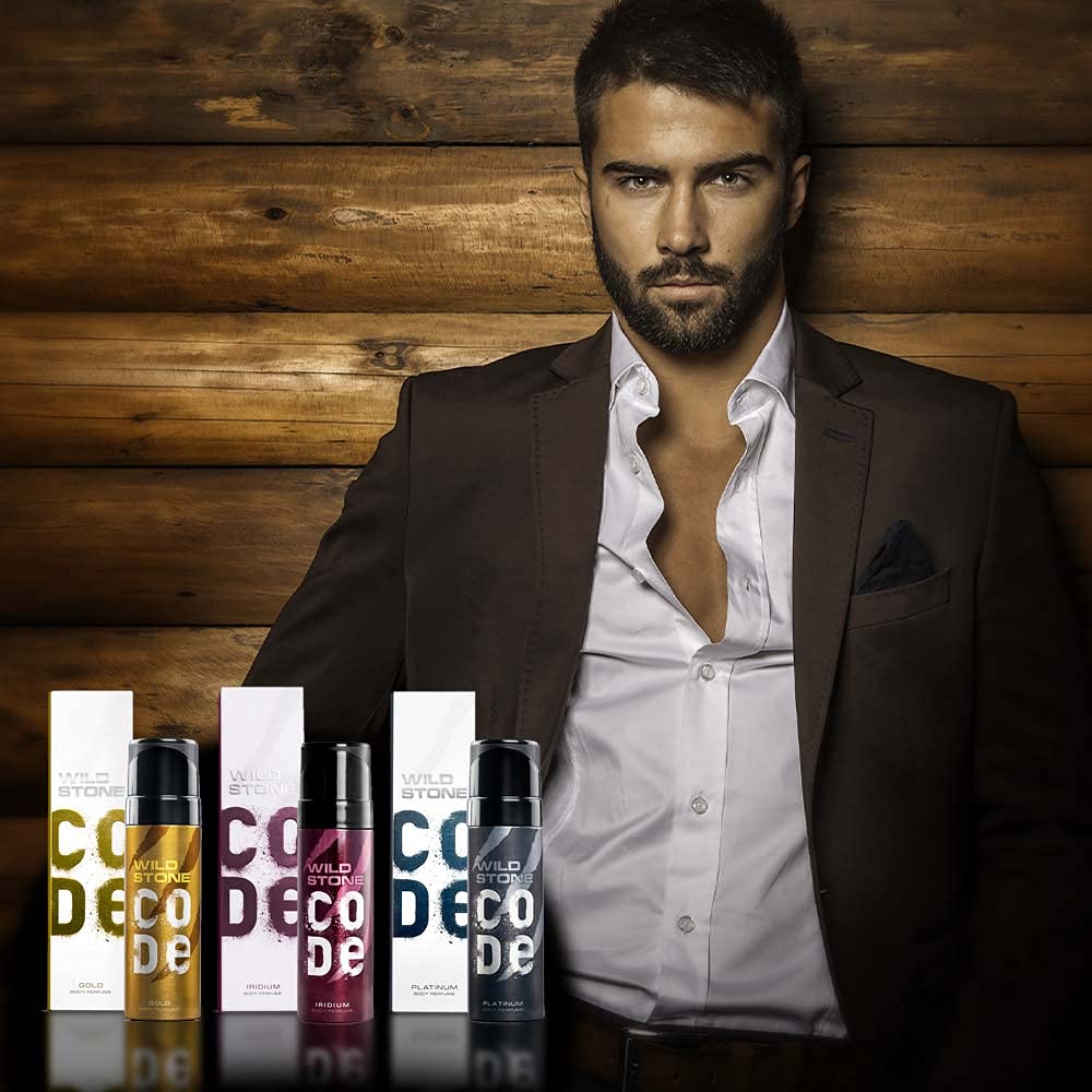Wild Stone Code Gold, Iridium & Platinum No Gas Body Men Perfume 360ml 12.1 Fl.oz. Pack Of 3 | Best For Use Partywear Wild Stone Code Gold, Iridium & Platinum No Gas Body Men Perfume 360ml 12.1 Fl.oz. Pack Of 3 | Best For Use Partywear