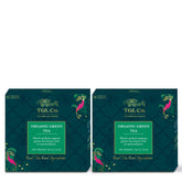 TGL Co. Organic Green Tea - Pack Of 2 X 16 Pyramid Tea Bags, 64gm, 2.2 Ounce | Rich In Anti Oxidant, Improve Digestion - Medium Caffeine, No Artificial Flavor