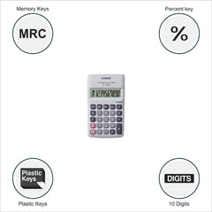 Casio HL-100LB Portable Calculator, 10 Digit & Casio HL-815L Portable Calculator | Pocket Size Calculator - For Any Warranty