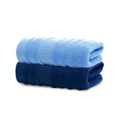 Mush Ultra Soft & Super Absorbent 600 Gsm | Bamboo Bath Towel (Sky Blue & Navy Blue) - Pack Of 2