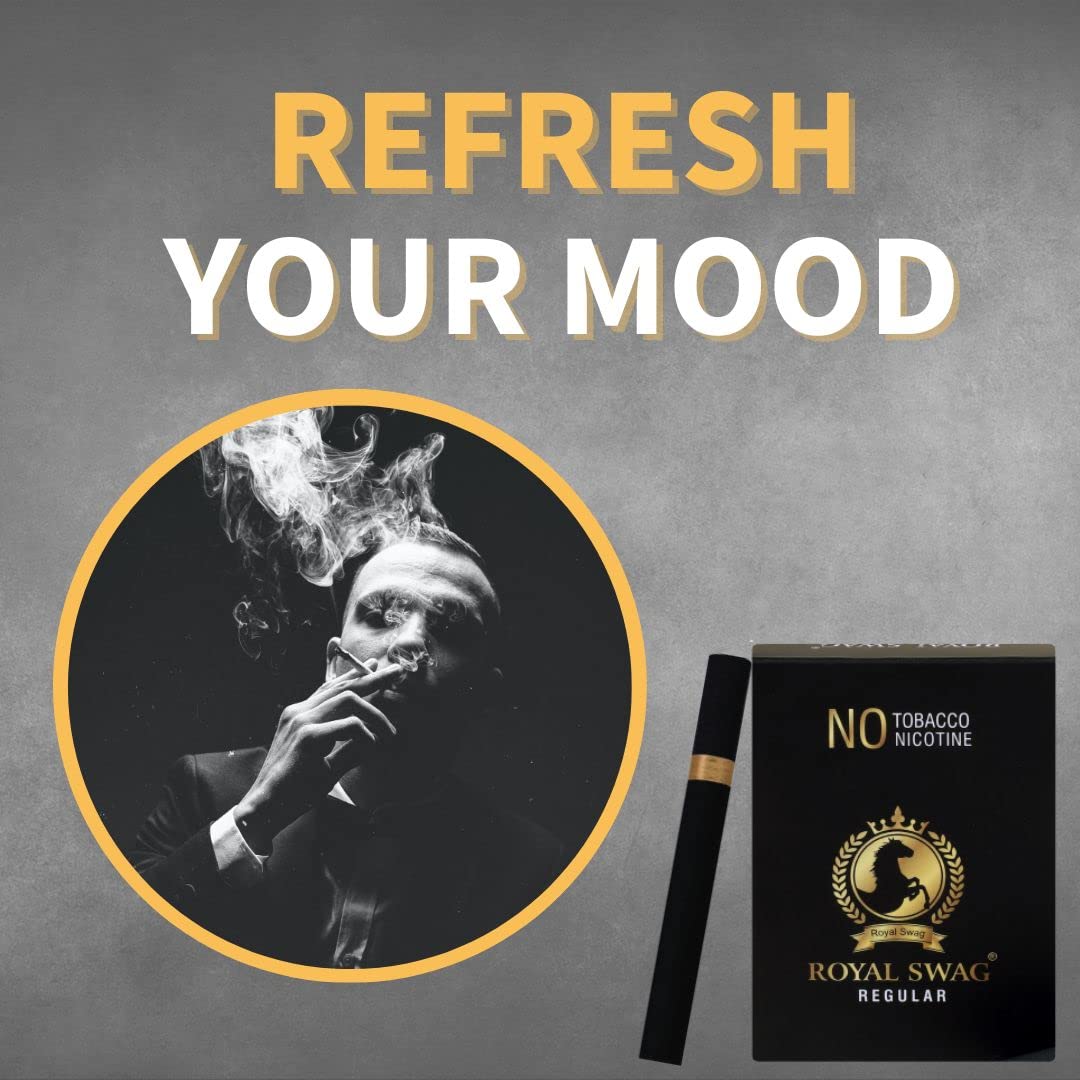 Royal Swag Ayurvedic Herbal Cigarette Regular, Frutta Flavoured (80 Sticks) 100% No Nicotine & No Tobacco - Smoking Cessation Non Addictive | Pack Of 80 Royal Swag Ayurvedic Herbal Cigarette Regular, Frutta Flavoured (80 Sticks) 100% No Nicotine & No Tobacco - Smoking Cessation Non Addictive | Pack Of 80