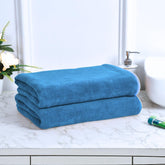 Black Gold The Finer Touch Premium Microfiber Bath Towels 800 Gsm | Lightweight Ultra-Soft Fade Resistant (Royal Blue) - 2 Pcs