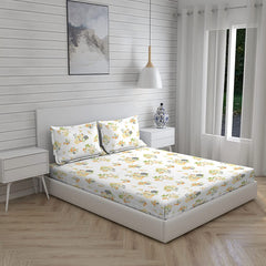 Cotton Bedsheet For King Size With Pillow Cover Set - 108x108 Inches, White | Breathable & Light Weight, All Season Comfort-Ideal For Daily Use & Gifting Bedsheet