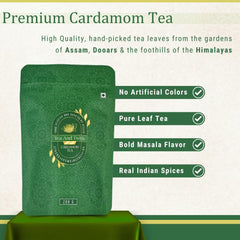 Tea And Twigs Strong Cardamom Tea - Pack Of 2 X 200gm, 7.05 Ounce Each | Premium Indian Chai With CTC Black Tea & Real Cardamom - Assam & Dooars Elaichi Chai