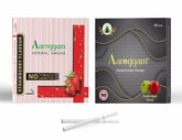 Aarogyam Herbals Pack Of 2 Flavours 100% Tobacco & Nicotine Free Cigarette For Relieve Stress & Mood Enhance Product Double Apple - Strawberry - 10 Sticks X 2 Packets