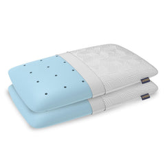 Advance Gel Blended Memory Foam Pillow, For Pain Relief, White, Thin Size - 24 X 16 X 3 Inch | For Neck & Shoulder Pain Relief | Orthopedic Pillow For Back & Stomach Sleepers - Pack Of 2