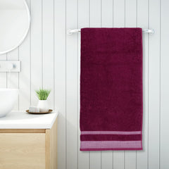 Spaces Hygro Cotton Bath Towel 600 Gsm | Blooms Softer When Washed Ultra Absorbency Dries You Quicker Bath Towel (Dark Violet)