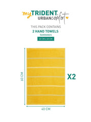 Mytrident Hand Towel Urban Comfort 400 Gsm | 100% Cotton Bath Towel (Drama Yellow)- Pack Of 2