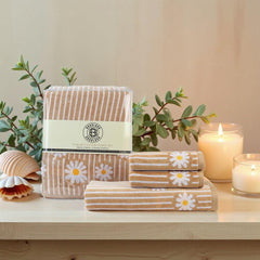 Brodloom Cotton 1 Bath Towel + 2 Hand Towels 950 Gsm | Ultra Soft, Quick Dry & Premium Gift Set Towel (Beige)