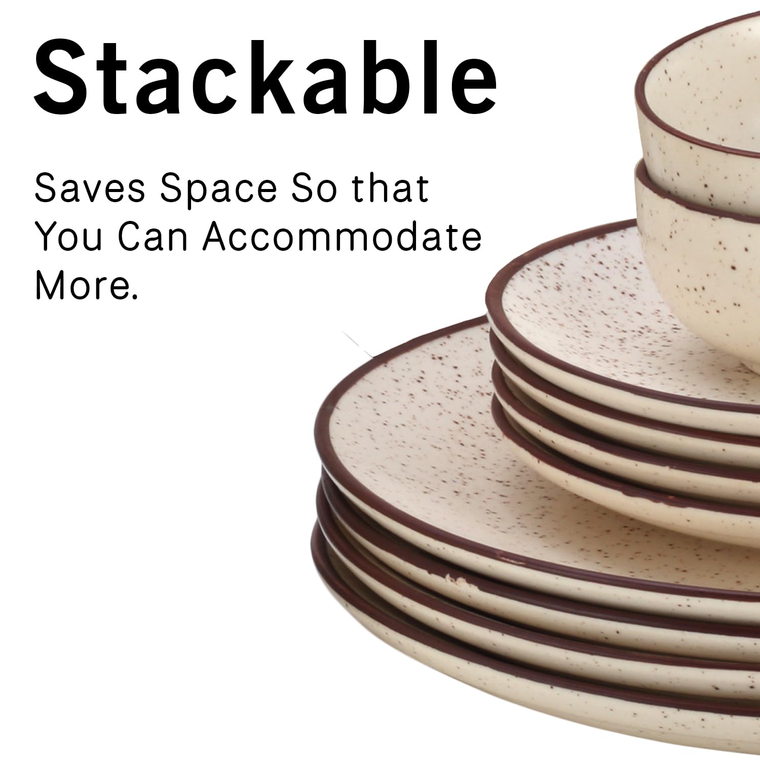 Hand Painted Ceramic Solid Dinner Set Of 4 - Pack Of 8 Pcs, Beige Speckle | 4 Dinner Plates, 10.6 Inch + 4 Bowl Or Katoris, 4.1 Inch, 170ml Each - Scratch Resistant, Microwave & Dishwasher Safe Hand Painted Ceramic Solid Dinner Set Of 4 - Pack Of 8 Pcs, Beige Speckle | 4 Dinner Plates, 10.6 Inch + 4 Bowl Or Katoris, 4.1 Inch, 170ml Each - Scratch Resistant, Microwave & Dishwasher Safe