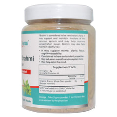 Way 2 Herbal Organic Brahmi Powder, Bacopa Monnieri, Chemical & Gluten Free, 100% Natural & Pure Organic Powder | 200gm 0.4lbs Each Pack Of 2