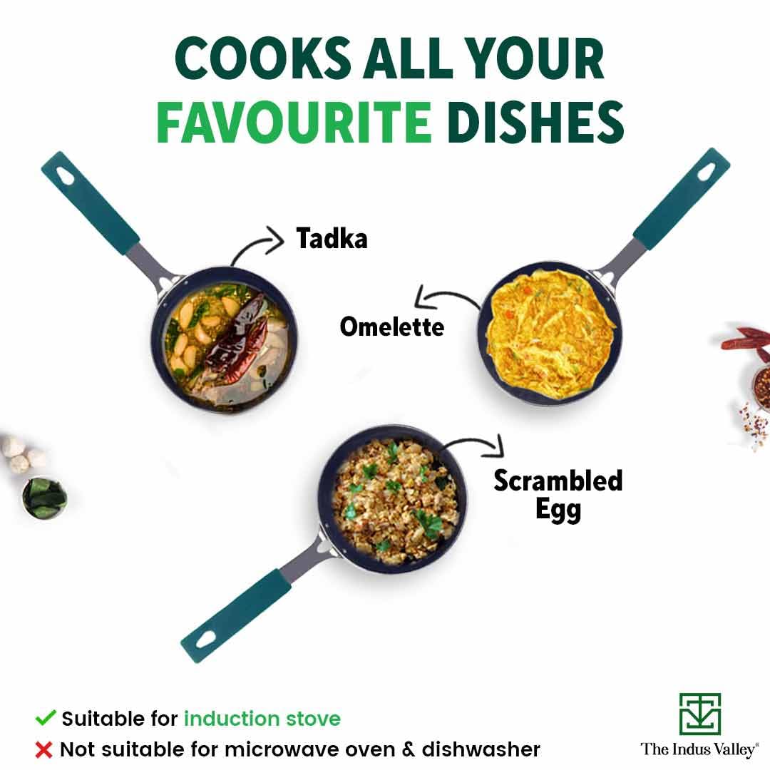 Pre-Seasoned Black Iron Tadka Pan With Silicon Grip - Small 12.7 Cm, 5 Inch, 340ml, 0.43 Kg | Gas Compatible, 100% Pure & Toxin-Free, No Chemical Coating Pre-Seasoned Black Iron Tadka Pan With Silicon Grip - Small 12.7 Cm, 5 Inch, 340ml, 0.43 Kg | Gas Compatible, 100% Pure & Toxin-Free, No Chemical Coating