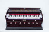 Professional Wooden Harmonium - 3 1/4 Octave, Double Fold Bellow, 39 Keys, 7 Stopper, 2 Reeds (Bass- Male)