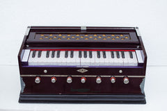 Professional Wooden Harmonium - 3 1/4 Octave, Double Fold Bellow, 39 Keys, 7 Stopper, 2 Reeds (Bass- Male)
