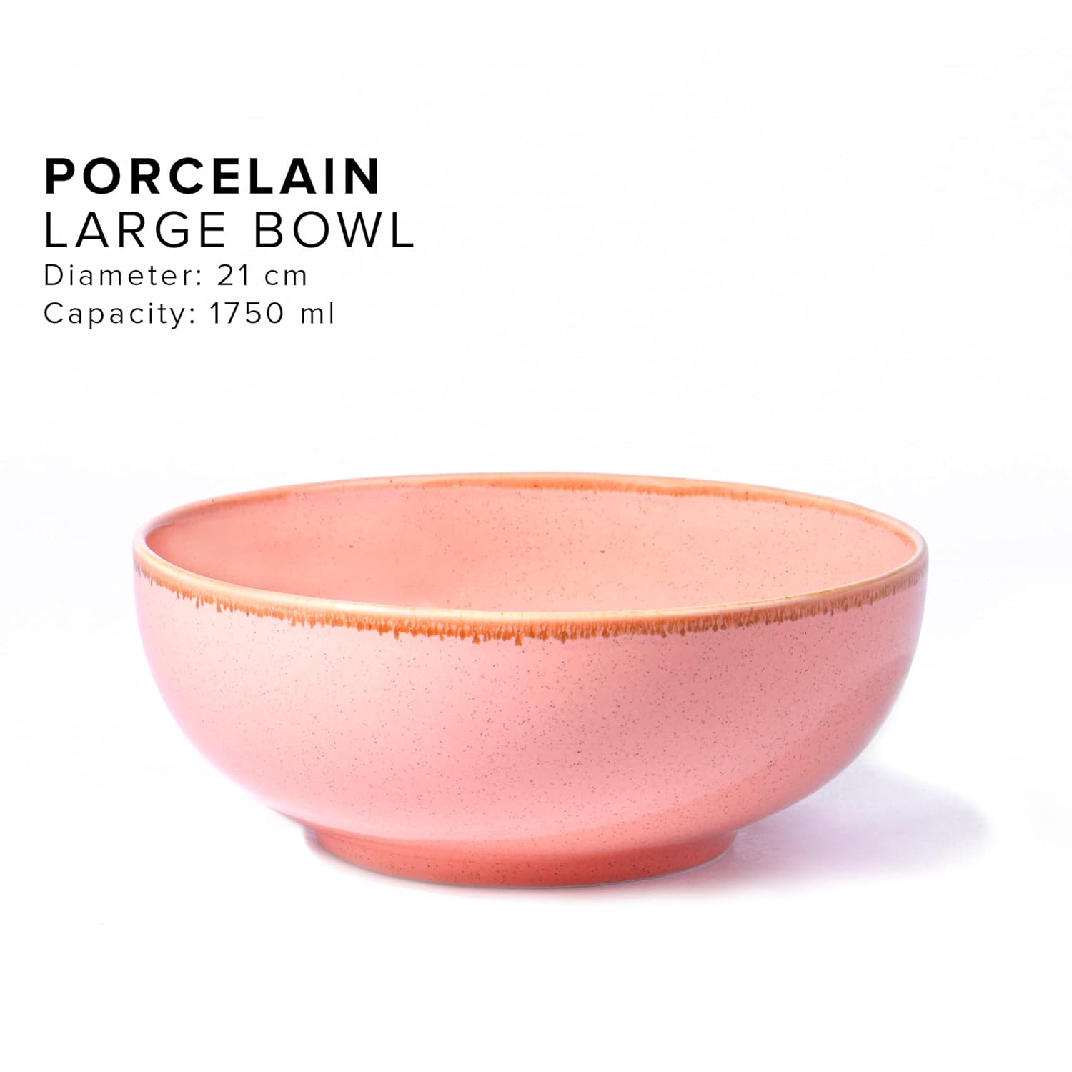 Ceramic Large Serving Bowl Set Of 1 Pc - 1750ml, Pink | Ceramic Bowl - Large Size | Microwave Safe Bowl - Bowl Set With Glossy Finish | Ceramic Bowl Ceramic Large Serving Bowl Set Of 1 Pc - 1750ml, Pink | Ceramic Bowl - Large Size | Microwave Safe Bowl - Bowl Set With Glossy Finish | Ceramic Bowl