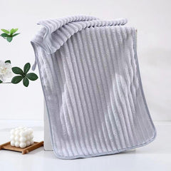 HomeCloud Korean Bath & Face Towel 400 Gsm | Plush Soft & Luxury Towel Set With Hanging Loop | 3x Softer Than Cotton Towels | Set Of 2 (Grey)