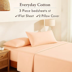 Pure Cotton Plain Double Bed Bedsheet With 2 Pillow Covers - Size 90 X 100 Inches, Rose Pink | Lightweight, Soft & Breathable - Perfect For Gifting On Weddings Bedsheet