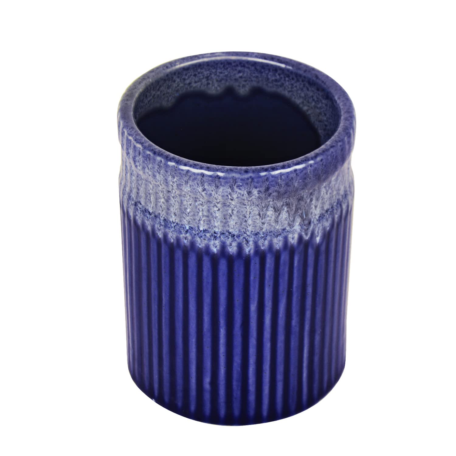 Ceramic Cutlery Prussian Blue Stand - 15 Cm, 1000ml | Multi Utility Jar - Toothbrush Holder | Pen Stand - Luxurious Midnight Blue Ceramic Cutlery Prussian Blue Stand - 15 Cm, 1000ml | Multi Utility Jar - Toothbrush Holder | Pen Stand - Luxurious Midnight Blue