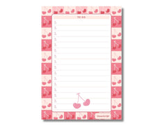 A5 Notes/To Do List Notepad, Beautiful Daily Checklist Pad, Tear-Off Sheets (Cherries) Pack Of 1