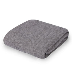 Fezora 100% Cotton Bath Towel 450 Gsm | Ultra Soft, Quick Dry, High Absorbency, Skin-Friendly Large Size Bath Towel (Grey)