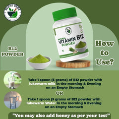 Ruchi Veda Vitamin B12 Powder , Increase B12, Boost Immunity, Digestion & Energy Naturally With Plant - Based Powder | 100gm 0.2lbs