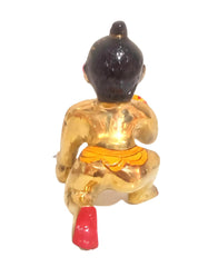 Laddu Gopal Idol, Golden Hand Painted Idol, Bal Gopal, Gold, Brass - Size No.7, Made In Vrindavan, A Beautiful Gift For Janmastami Diwali Any Puja Occasions, Statue -7 Inch Thakur Ji Murti