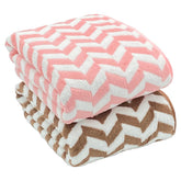Patpug Coral Microfiber Ultrasoft Comfortable Highly Absorbent Quick Drying Large Bath Towel 700 Gsm (Brown & Pink)- Pack Of 2